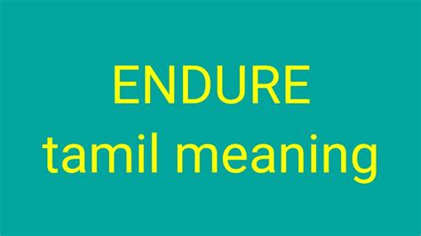 endured meaning in tamil|More.